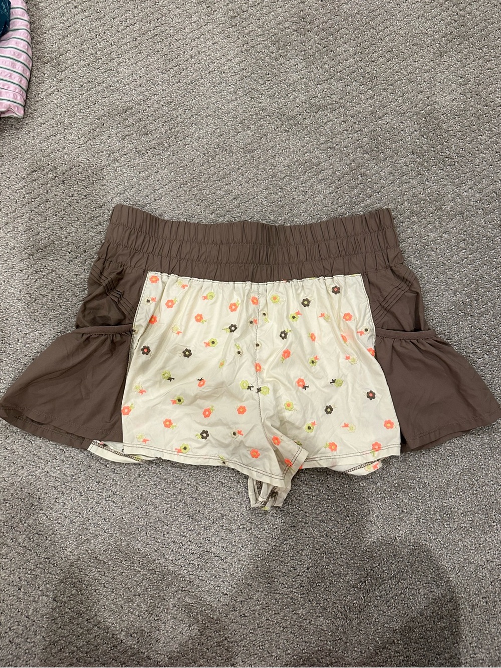 FP Movement by Free People Brown and Cream Floral- get your flirt on embroidered